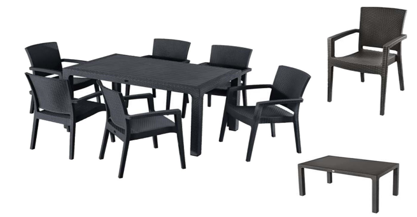 Rattan Plastik Masa Sandalye Takımı