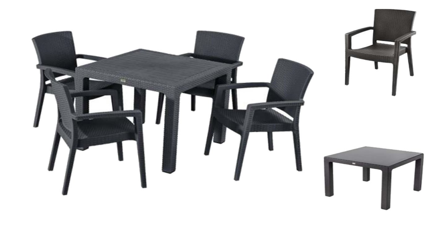 Rattan Plastik Masa Sandalye Takımı