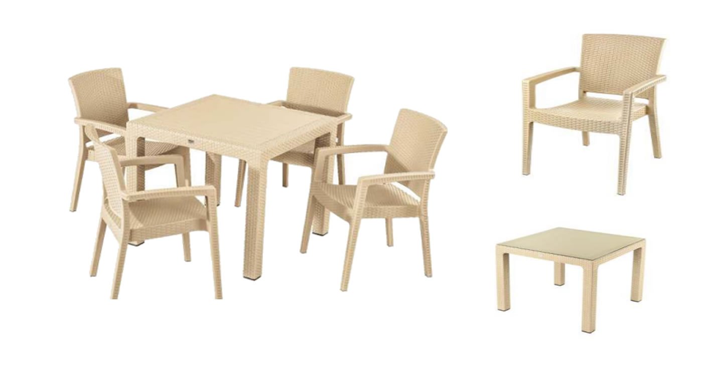 Rattan Plastik Masa Sandalye Takımı
